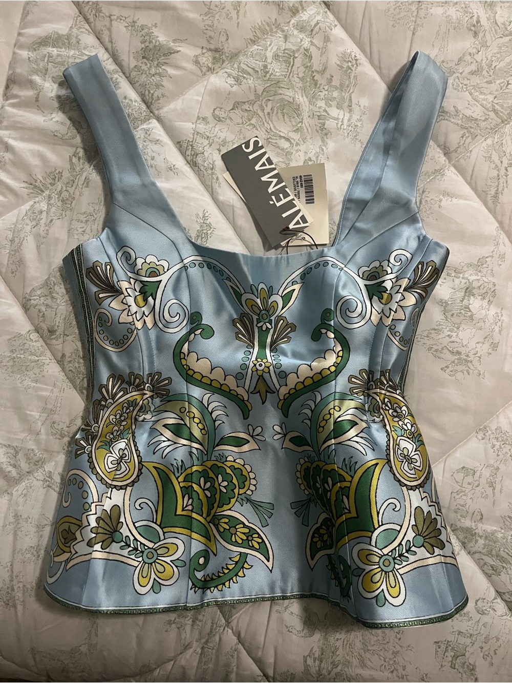 NWT Alemais Marion Printed Twill Peplum Top - Moda Operandi Exclusive - Picture 5 of 6